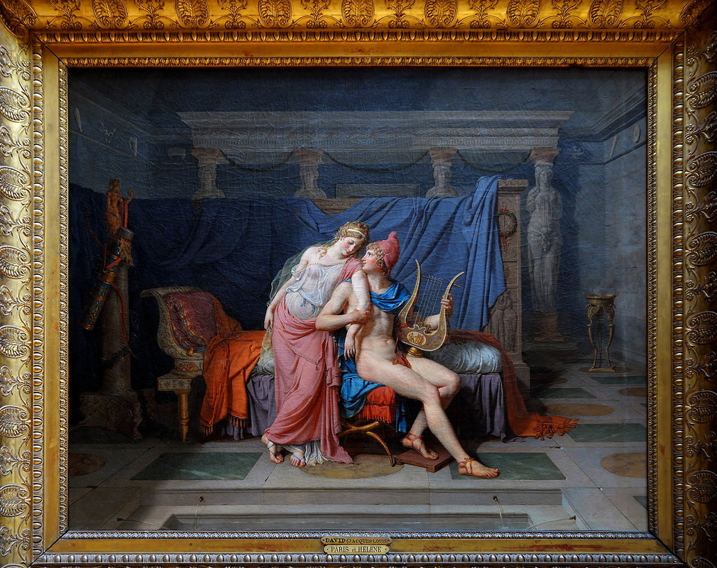 Париж и Елена, Жак-Луи Давид , 1789, холст, масло, через Лувр.