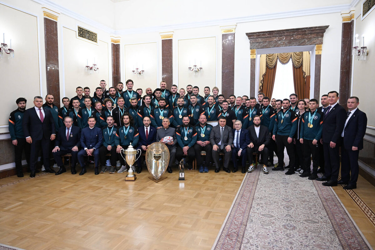В резиденции Раиса Татарстана в Казанском Кремле собрались все участники «золотого требла» клуба «Стрела – Ак Барс»Фото: rais.tatarstan.ru