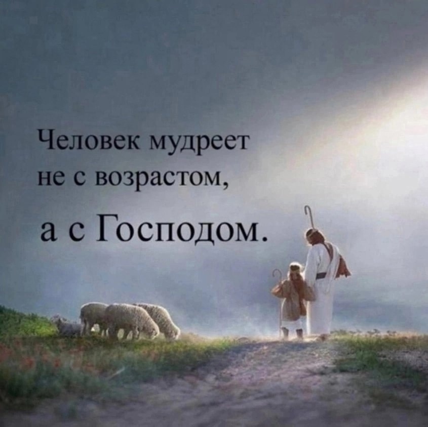 Мужчина мудреет не с возрастом, а с Господом.
