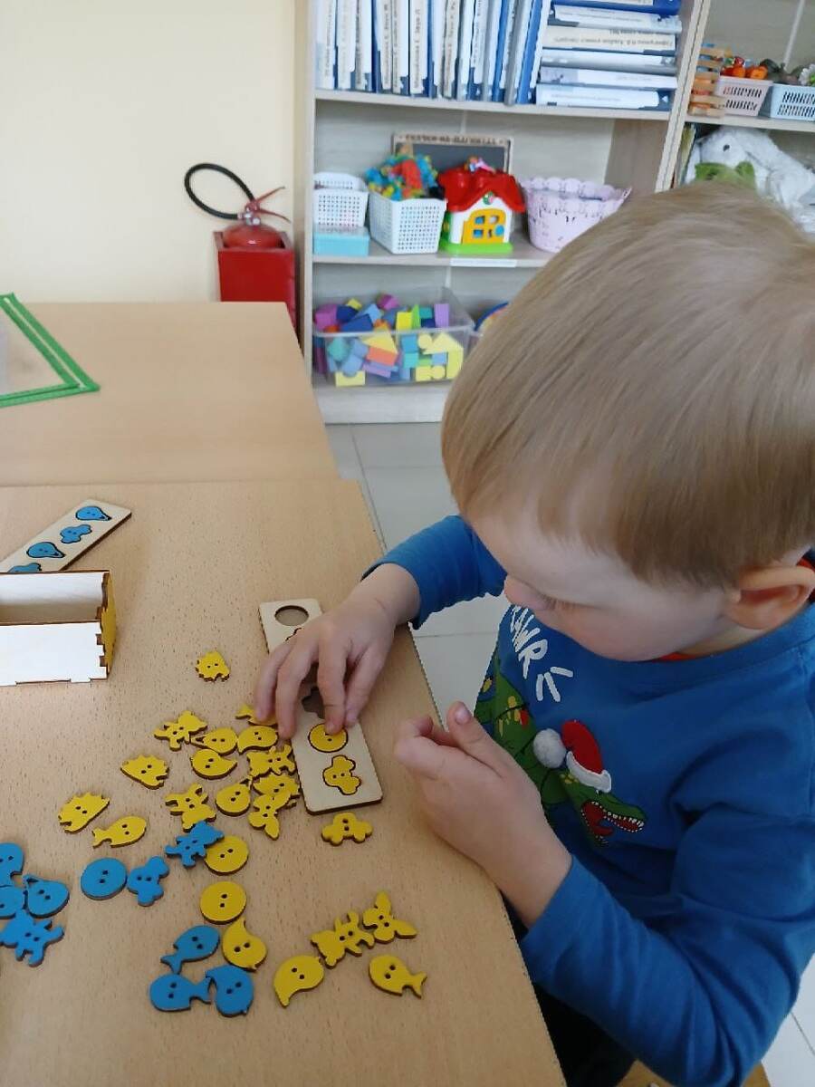 В легкой игровой форме ребенок изучает цвета и формы.