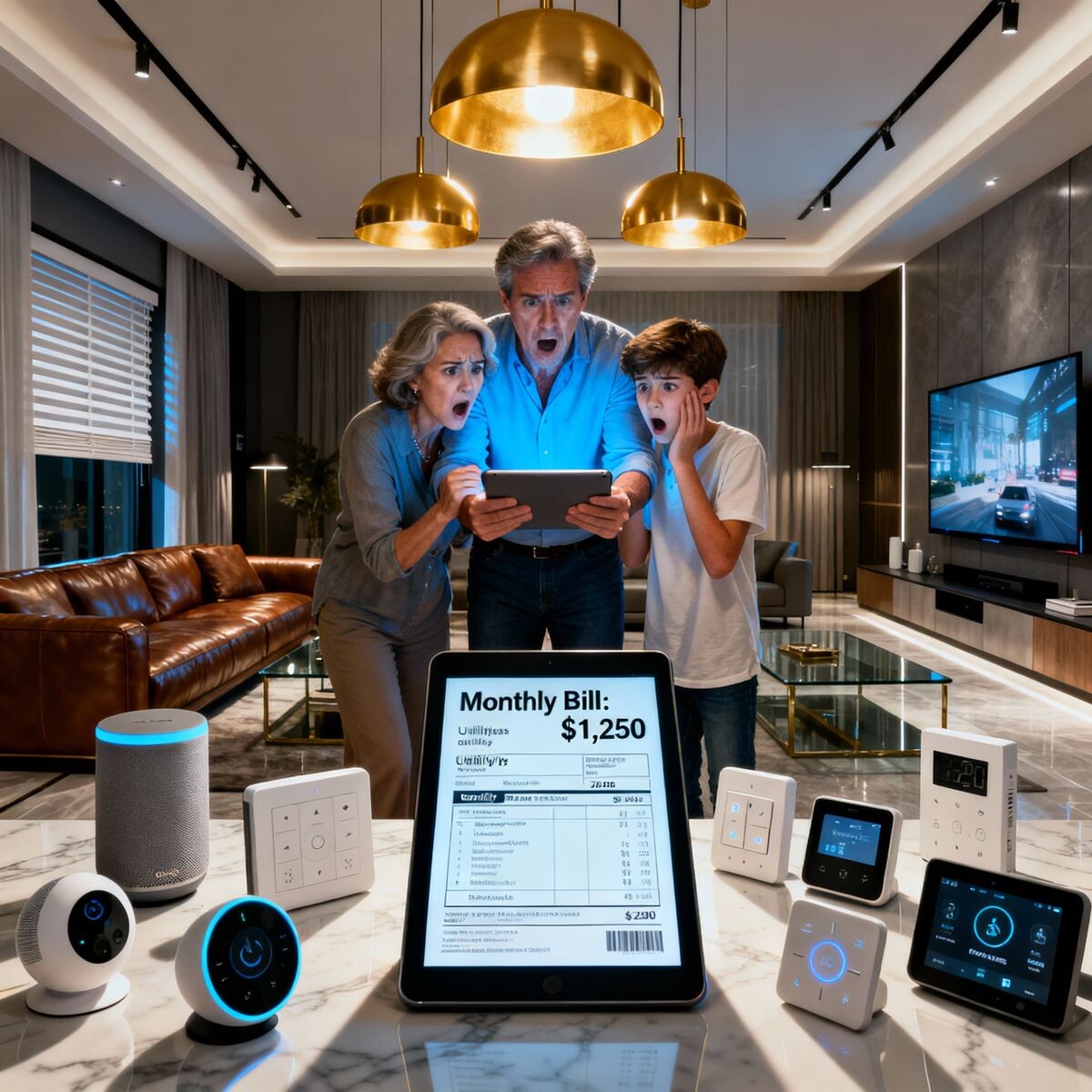 Семья в шоке от высоких счетов за коммунальные услуги в умном доме