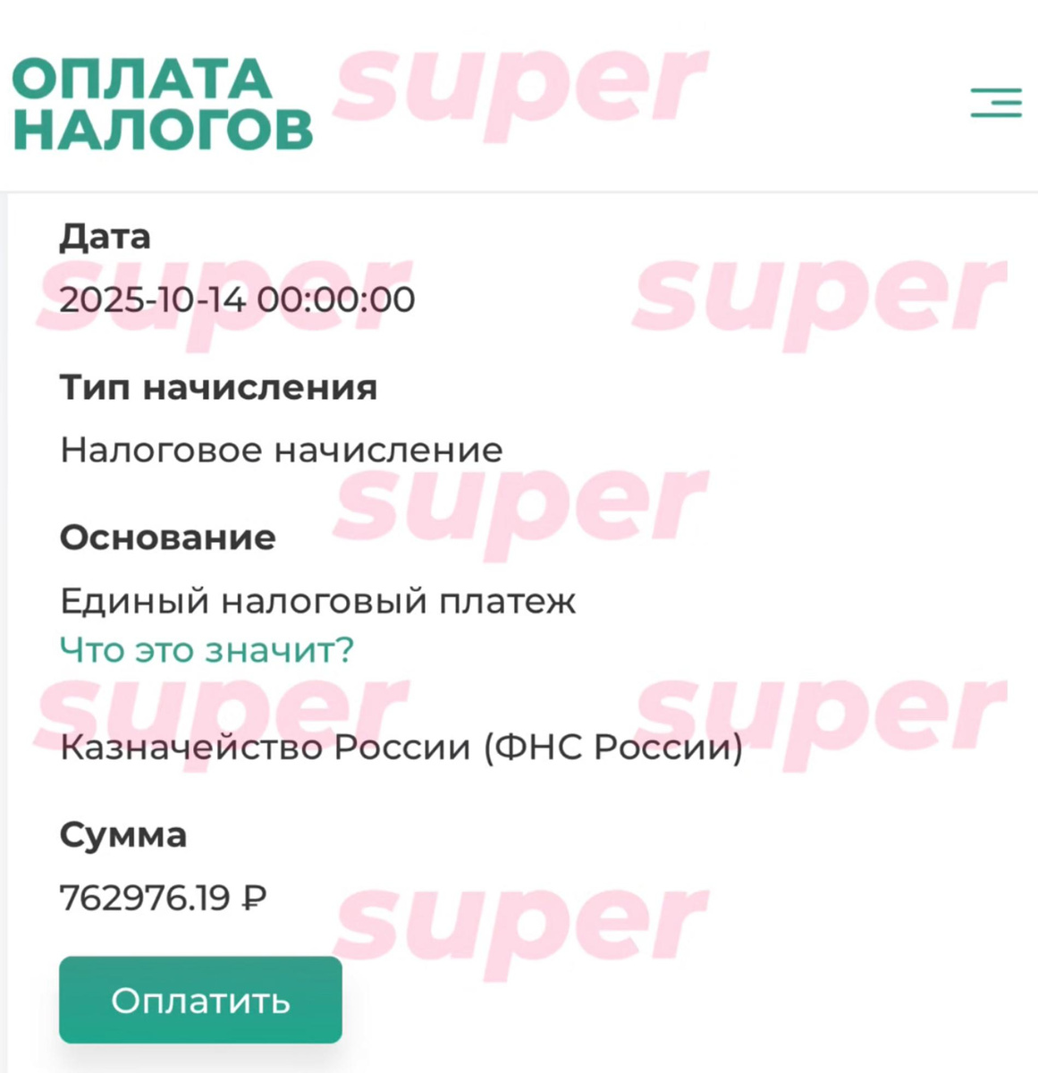    Скриншот: gosnalogi