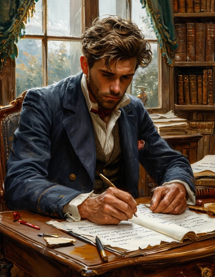 Я сидел перед конторкой на невращающемся винтовом стуле и писал передовицу против олигархии.