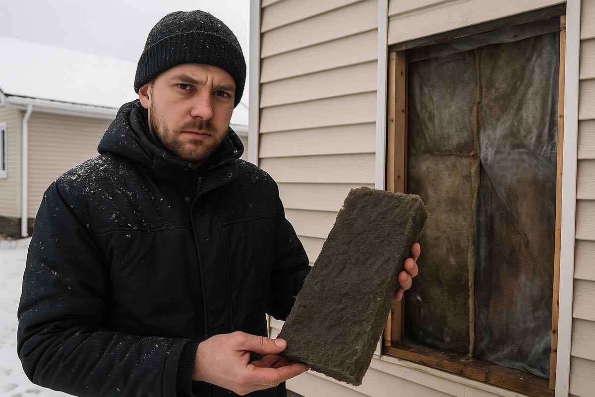 Испорченный влагой утеплитель