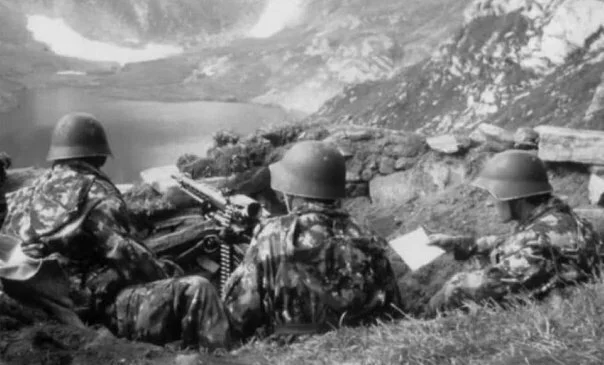 Швейцарские пограничники бдительно охраняют священные рубежи своей Родины. 1942. Источник - dzen.ru 