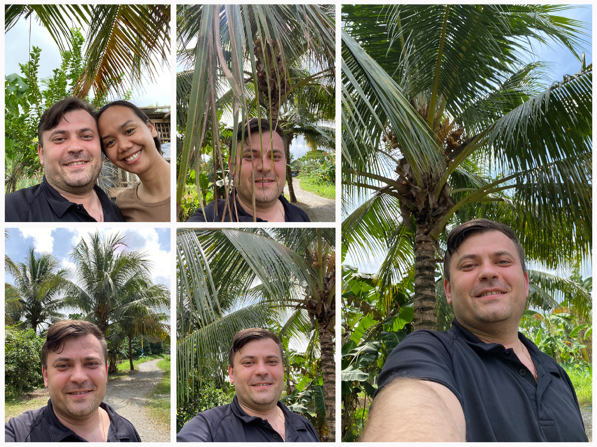 Фото под пальмами.