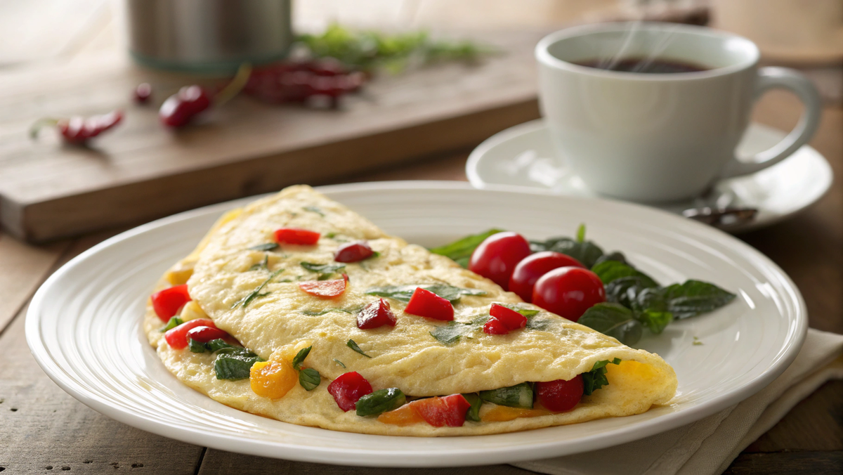 Омлет с овощами и зеленью