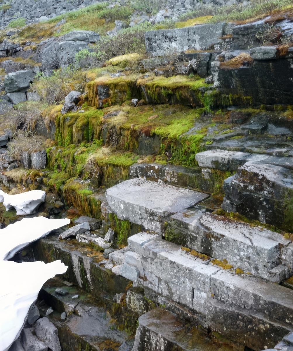 Часть древней лестницы. Ступени, подвергшиеся эрозии за тысячи лет. (Фото: sun9-44.userapi.com).