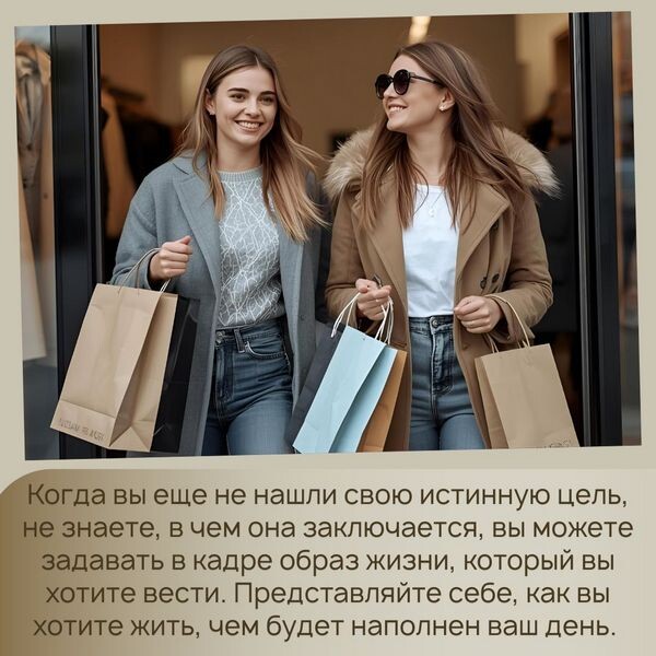 Пока вы не нашли свою цель, задавайте образ жизни, который хотите вести.