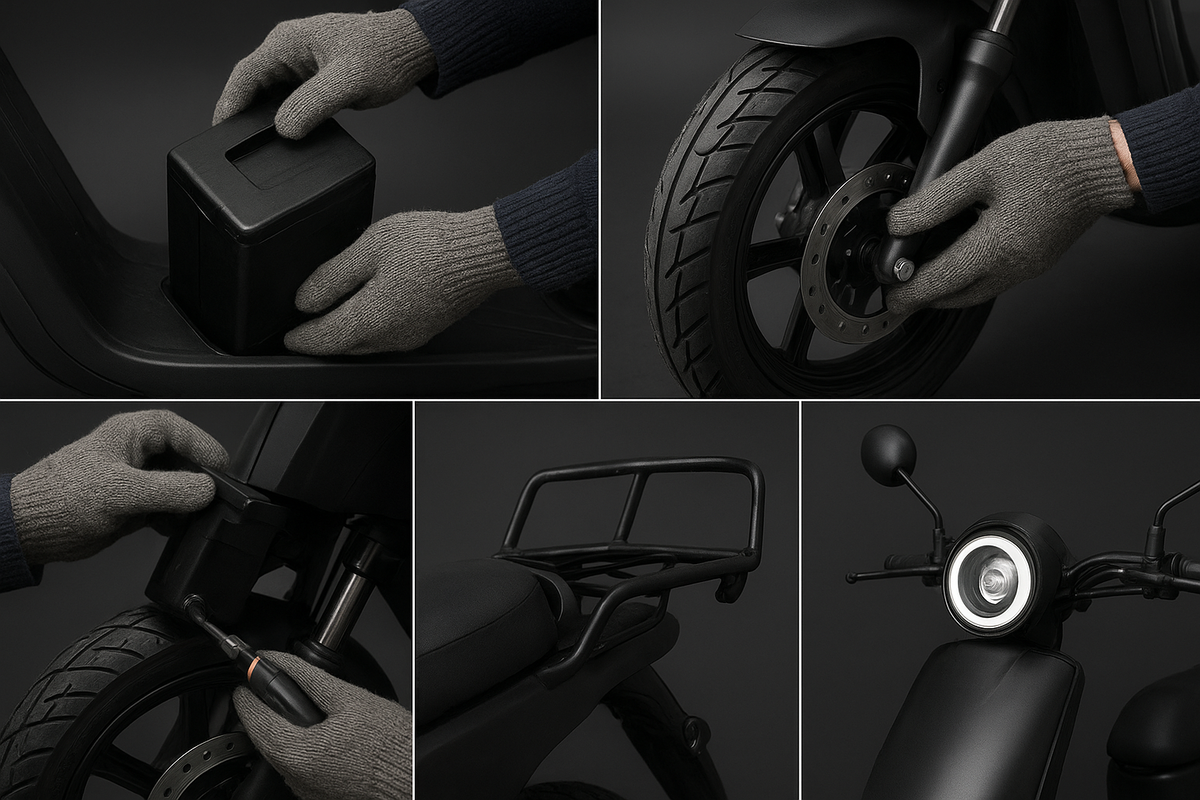 Следуя чек-листу проверяйте состояние электроскутера