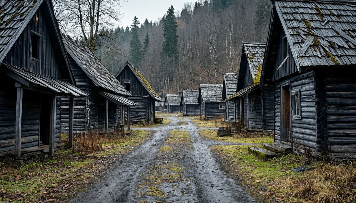 Деревня неприглядная. Сразу видно, что тут жизнь тяжёлая.