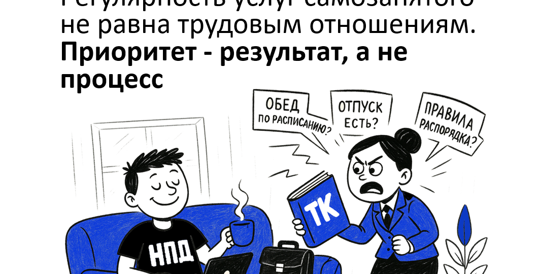 Бизнес и самозанятый: стороны договорились о процессе (трудовая функция) или о результате (конкретная услуга)?