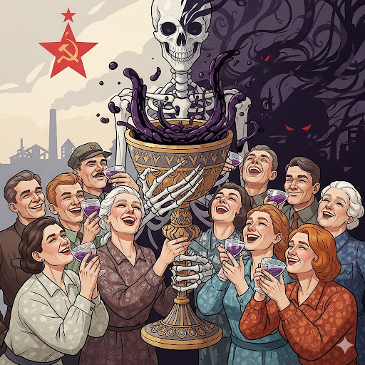 Иллюстрация "Яд в бокале дружбы" создана сетью Джемини