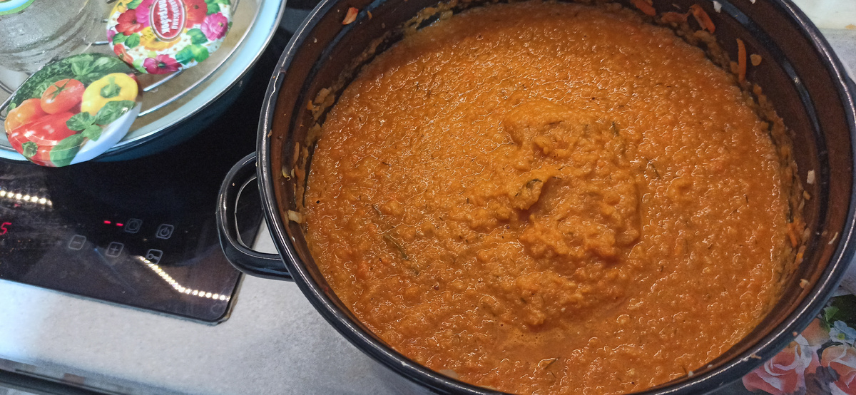 Икра после варки и взбивания блендером