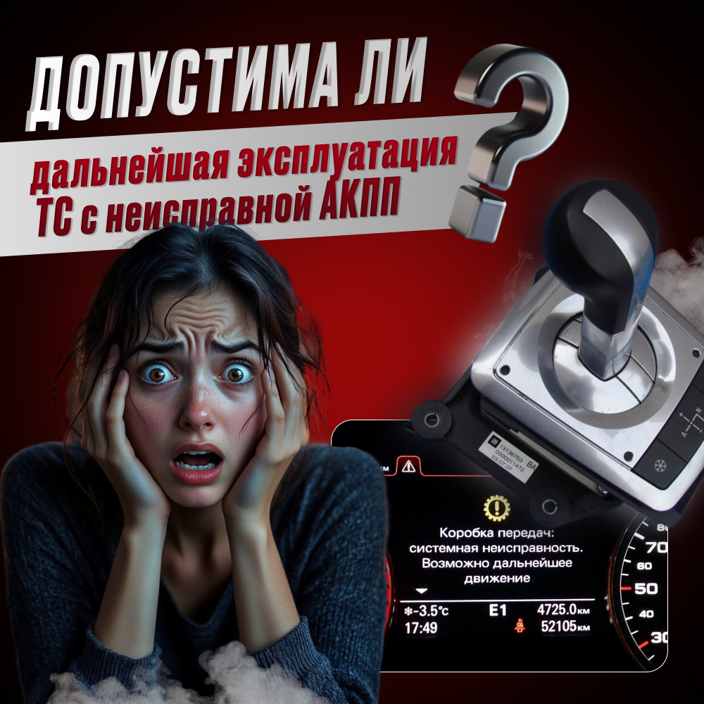Допустима ли дальнейшая эксплуатация транспортного средства с неисправной автоматической коробкой переключения передач (АКПП)?