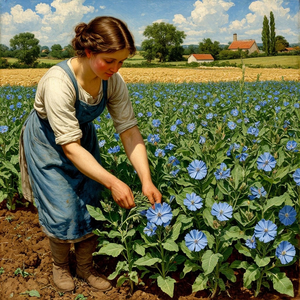 сбор цикория в старину