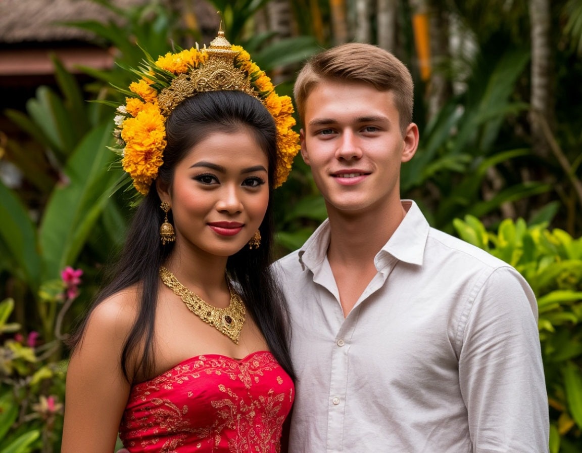 Пара - балийка и россиянин