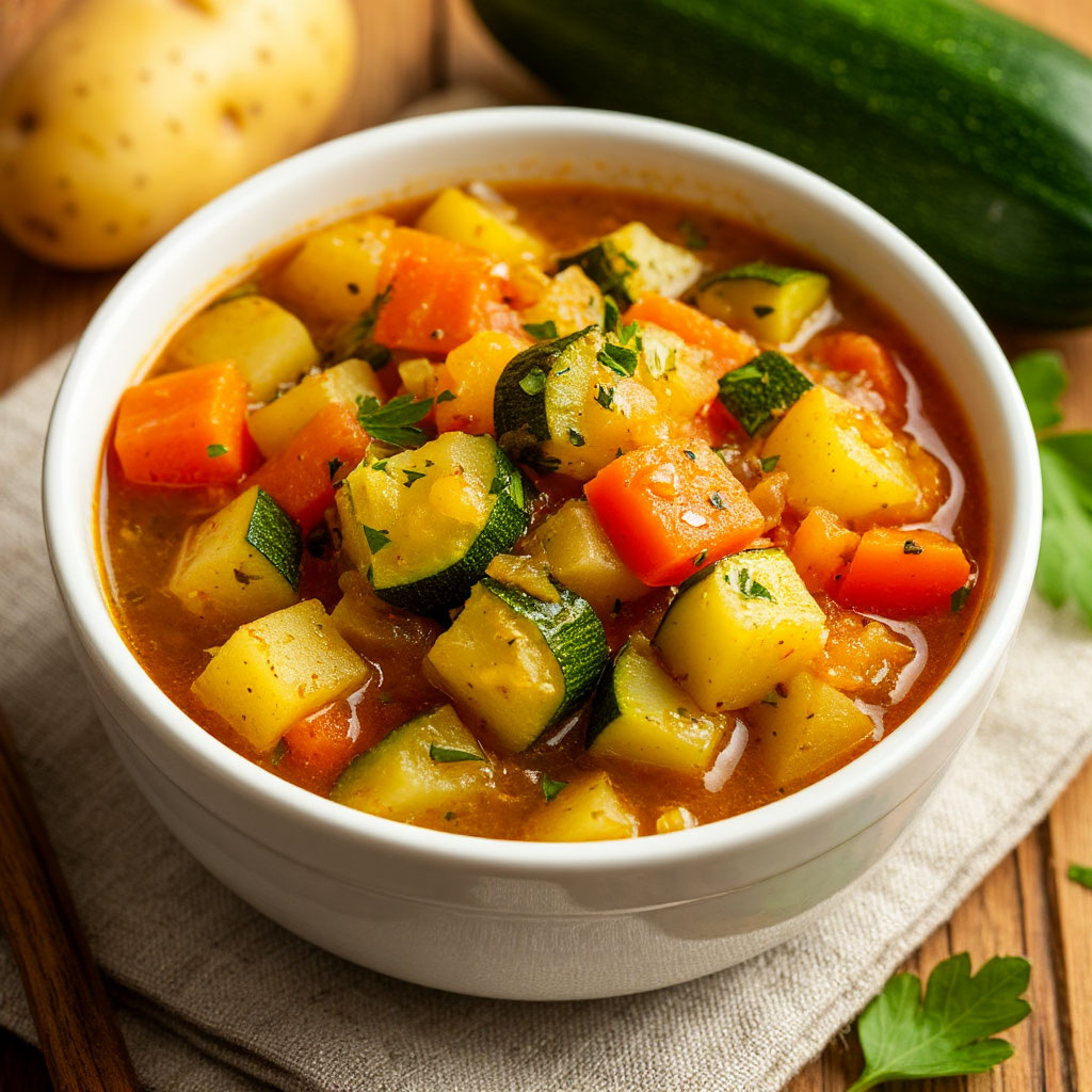 Овощное рагу с кабачками и картофелем