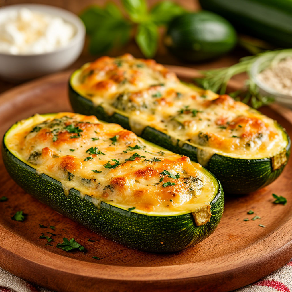  запечённые кабачки с сыром