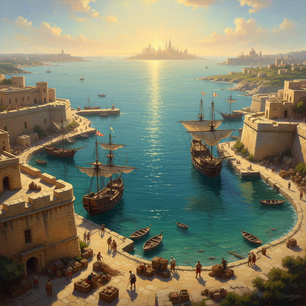 В городской гавани.