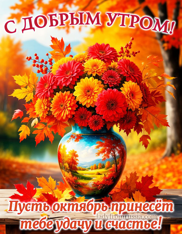 С добрым утром! Пусть октябрь принесет тебе удачу и счастье!