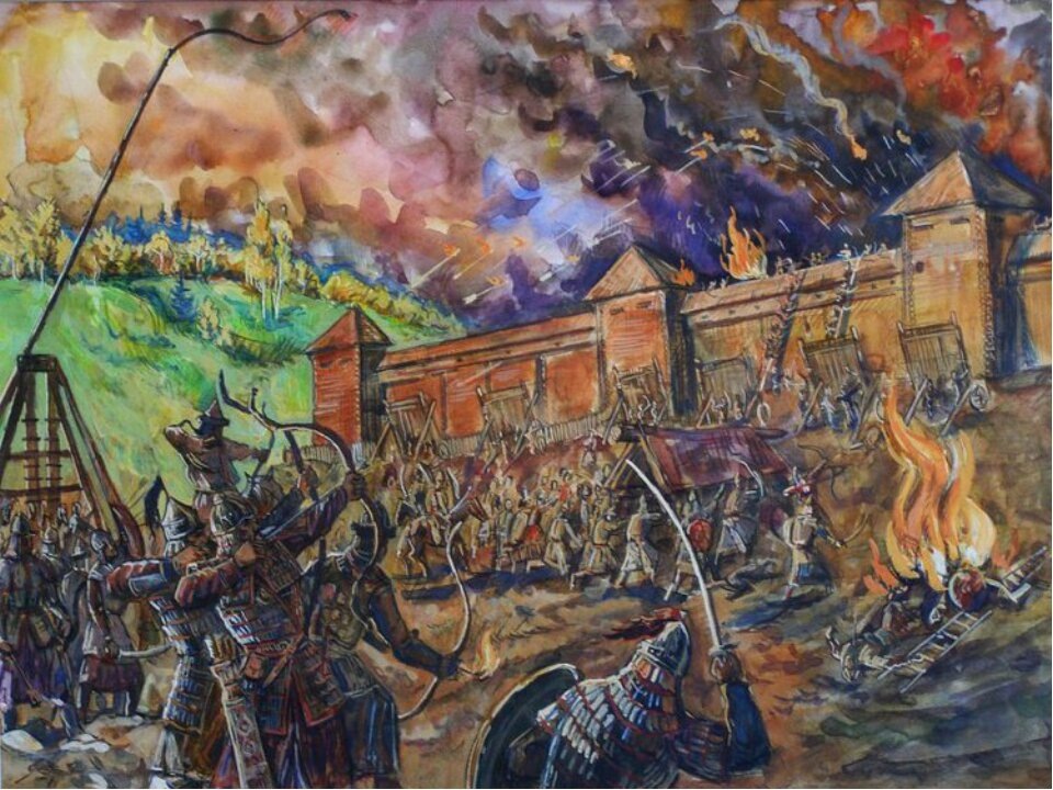 Осада Глухова монголами.