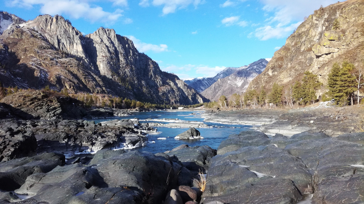 Катунь в ноябре, Еландинские пороги (Фото: Nixe (Bearna Team))