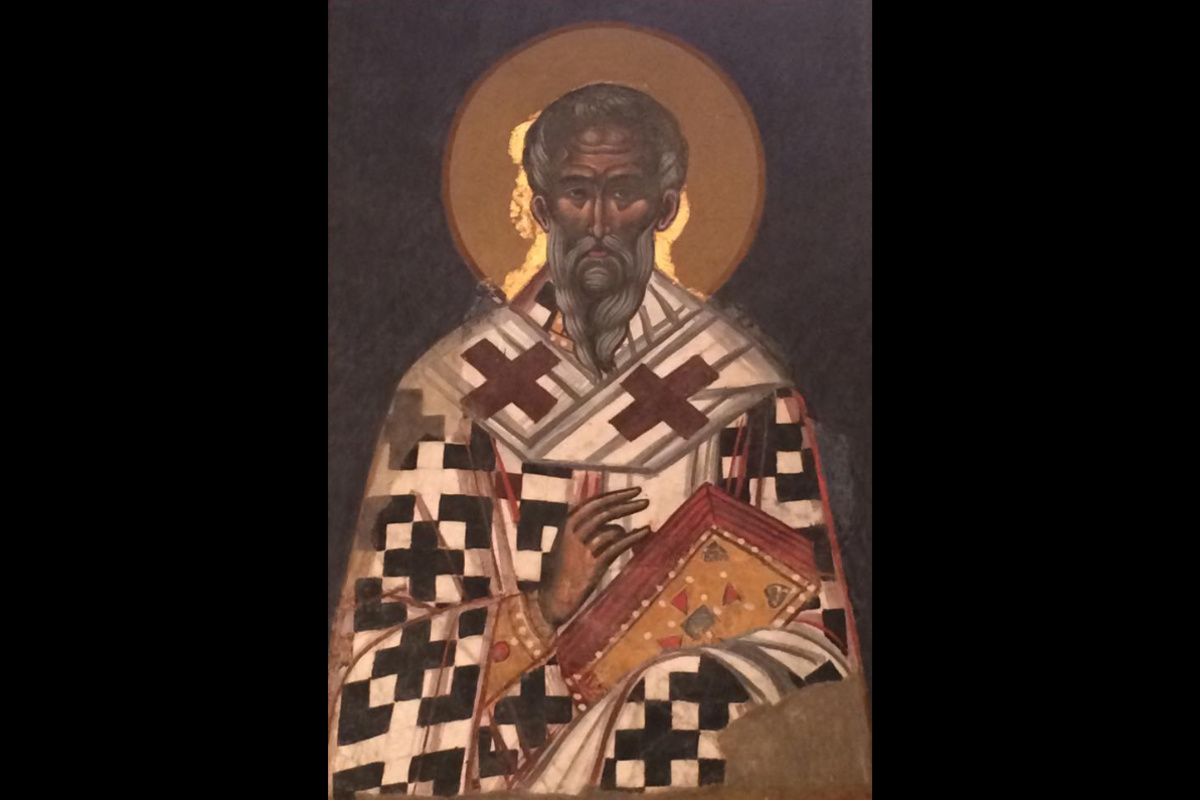 Епископ Дионисий Ареопагит, фрагмент росписи Афонского монастыря. Фото: Феофан Критский/Wikipedia/Public Domain