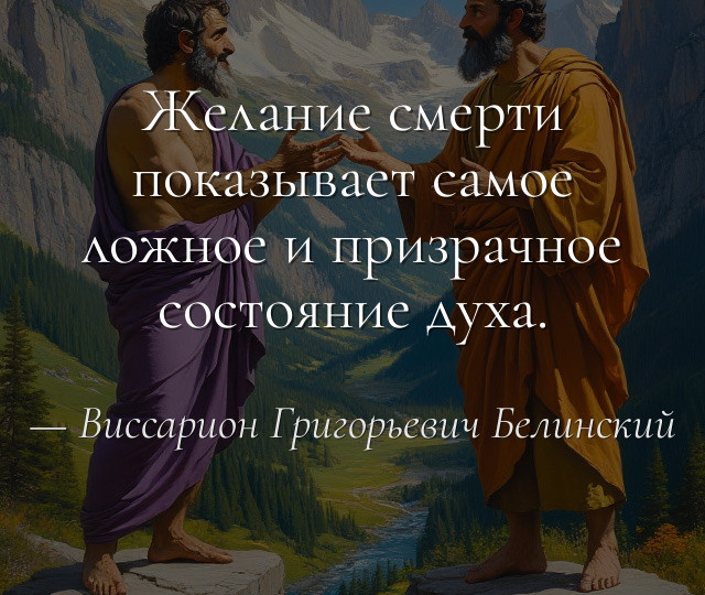 Иллюзорность желания смерти как признак глубокого духовного кризиса