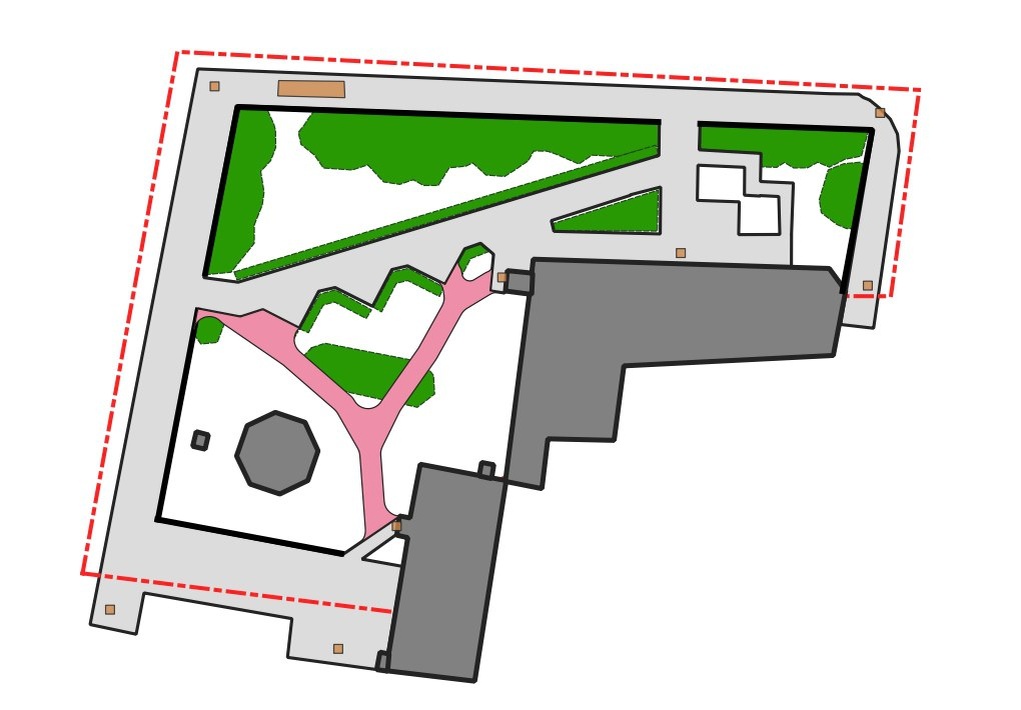Рис. 2. Если сделать непроходимый забор по периметру то обойдется одной тропой снизу. Может именно это имели ввиду, что не учтено это направление? Кругозор Проектировщика