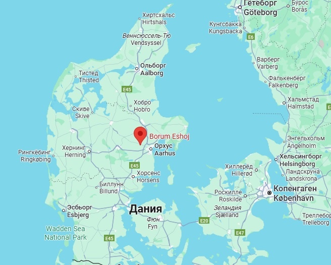 Местонахождение кургана Борум Эшёй 