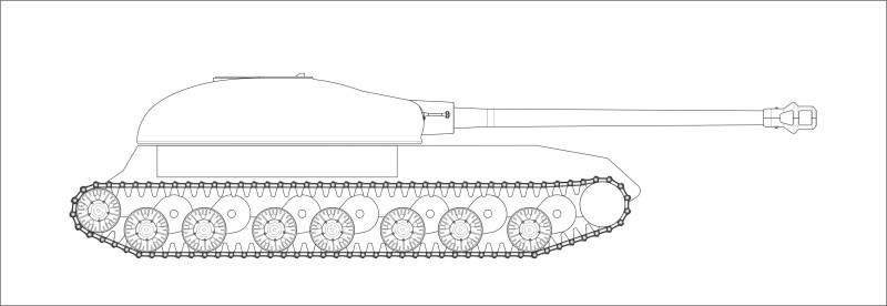 Чертеж-схема внешнего вида танка Гремякина, выполненная antonkachinskiy. Изображение в свободном доступе.