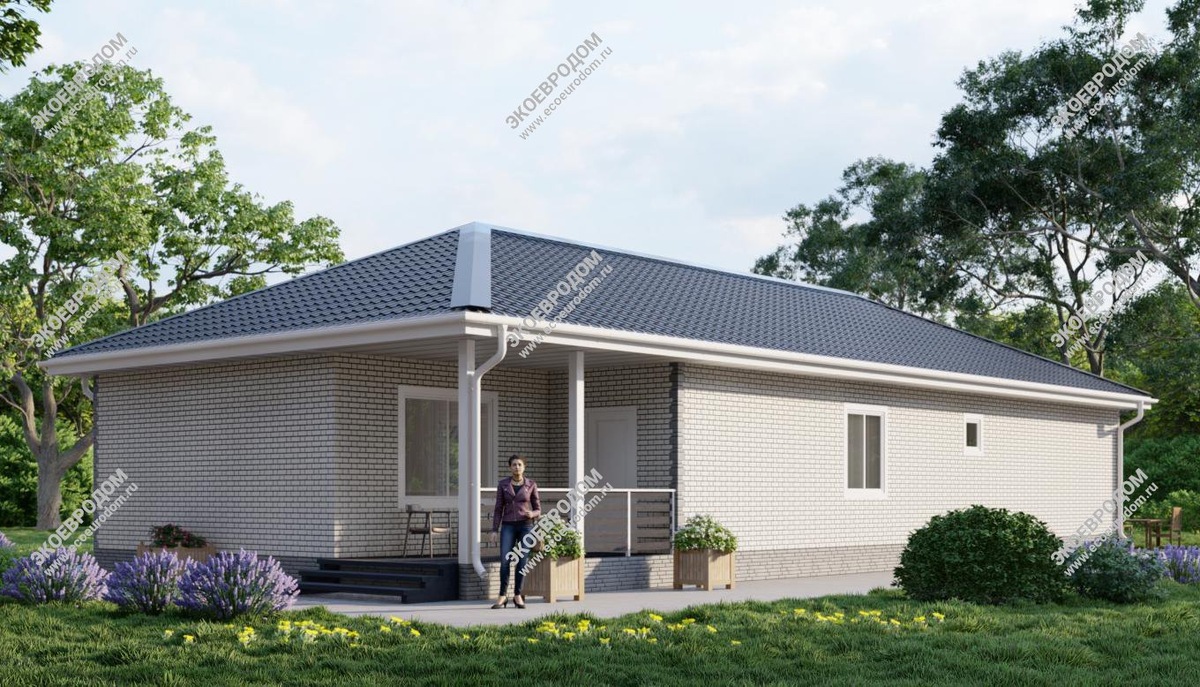 Проект "Лоуренс" - одноэтажный СИП-дом с тремя спальнями