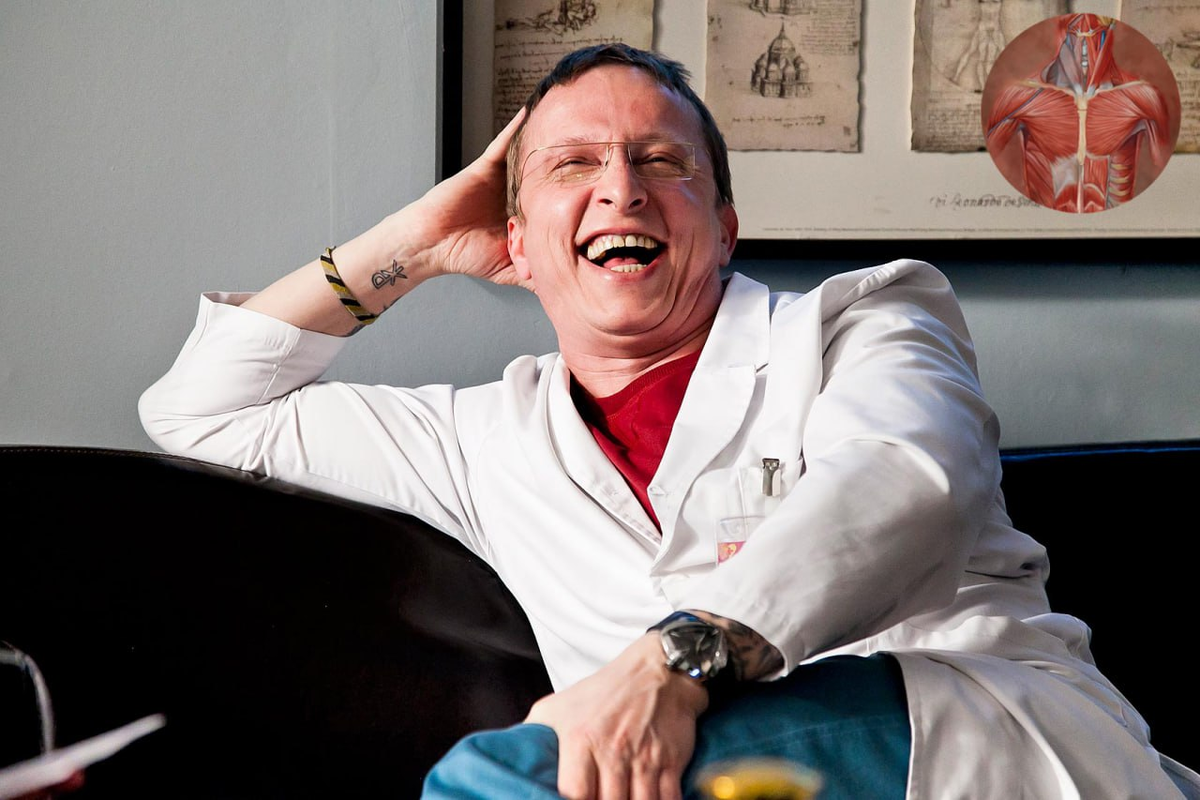 Иван Охлобыстин в роли доктора Быкова, сериал "Интерны". Режиссеры сериала : Максим Пежемский, Заур Болотаев, Милан Килибарда, Евгений Невский и Радда Новикова. Фото в свободном доступе из интернета. 