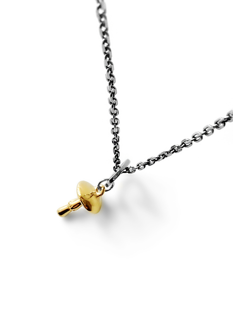 Серебряная подвеска «Мухомор» мини gold