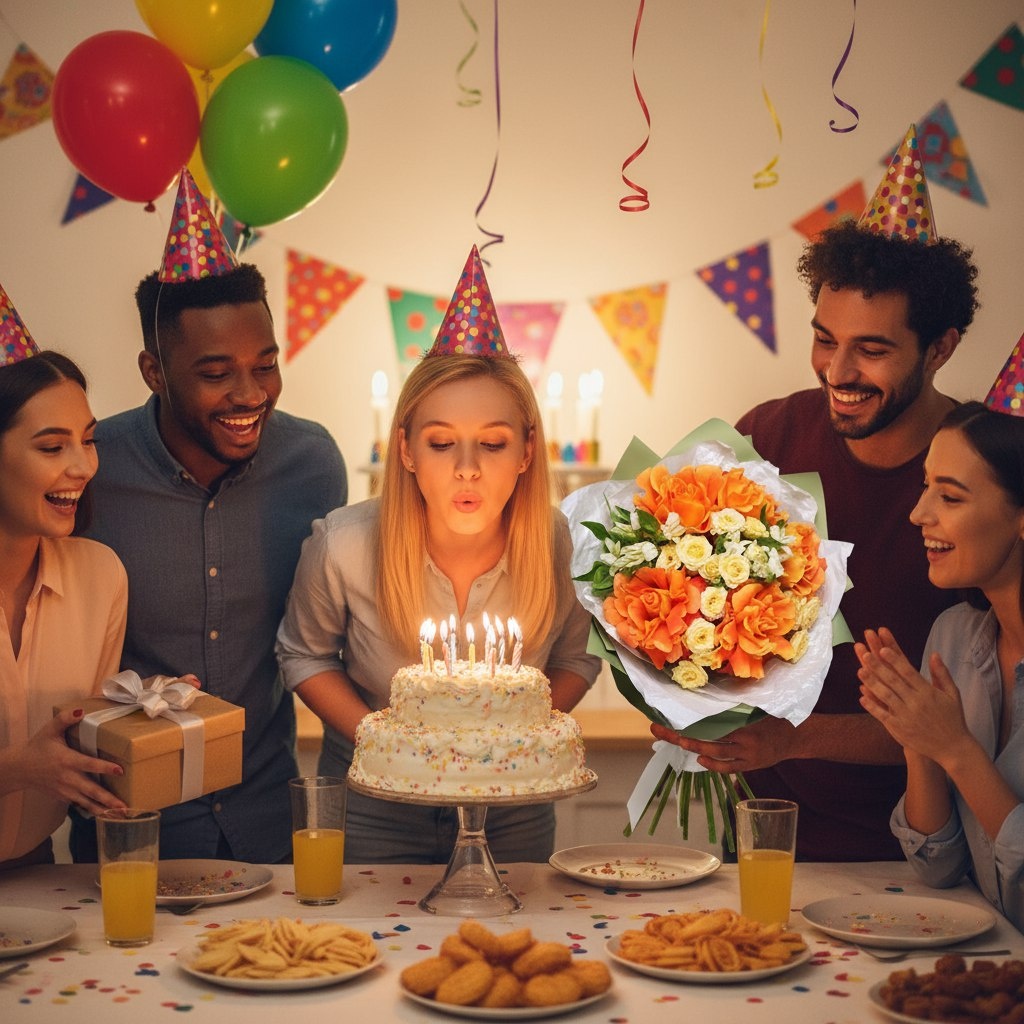 Букет из оранжевых французских роз, кустовых роз и альстромерий
