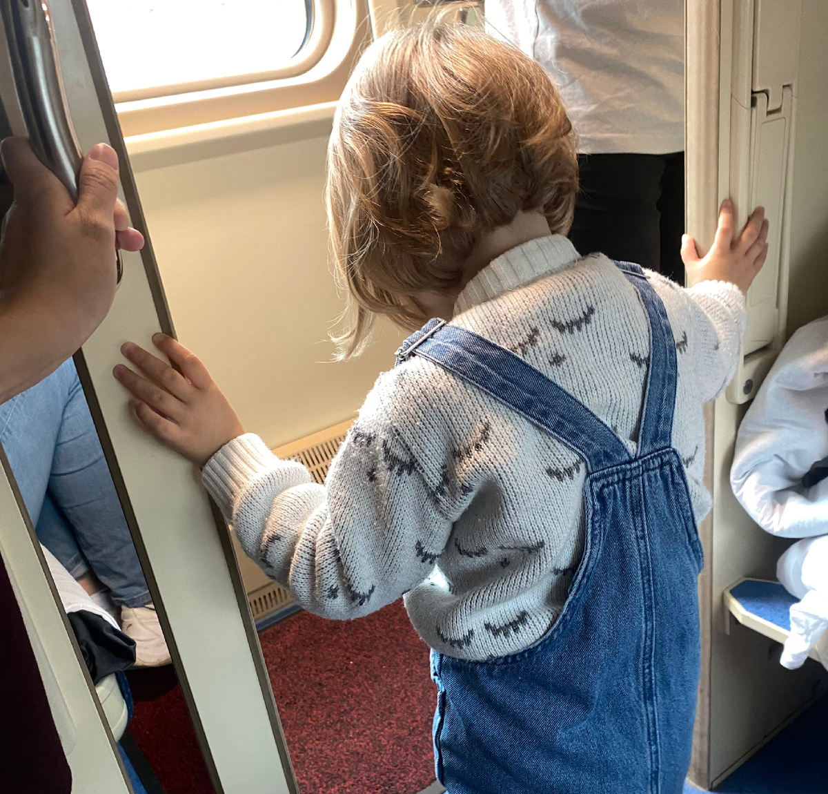 Человек первый раз в поезде.