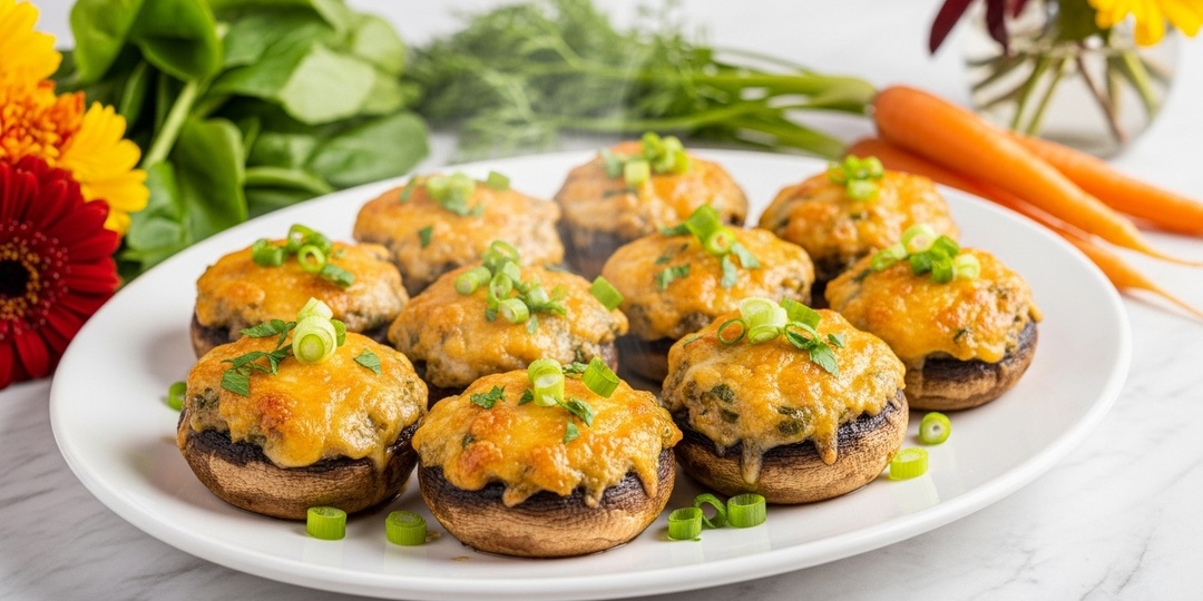 Фаршированные шампиньоны с ветчиной и сыром: пошаговый рецепт горячей закуски за 30 минут.