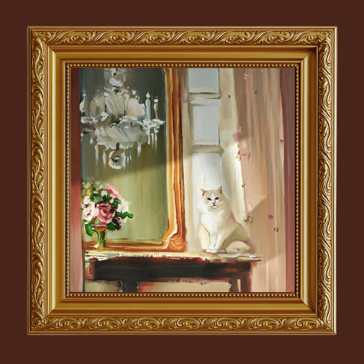 Картина «Аристократ у окна» 25х25 см 