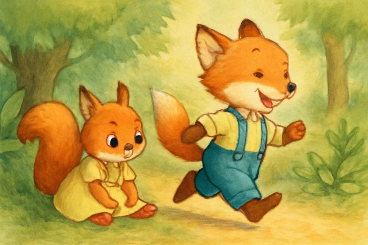 Иллюстрация к Сказке о Лисёнке, который не умел извиняться. Сделано при помощи ИИ.