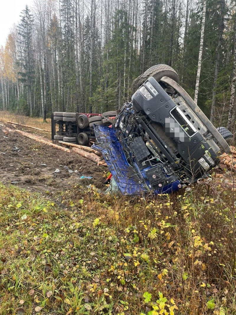    Появились фото с места смертельного ДТП с лесовозом в КарелииГКУ РК "ОПС по Пряжинскому району"