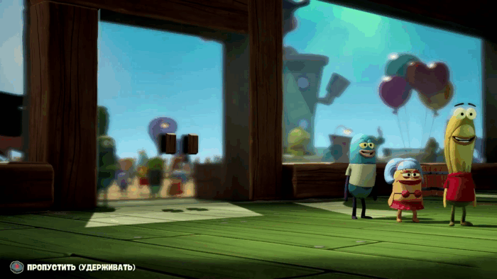 Gif картинка "Летучий Голландец врывается в Красти Крабс"