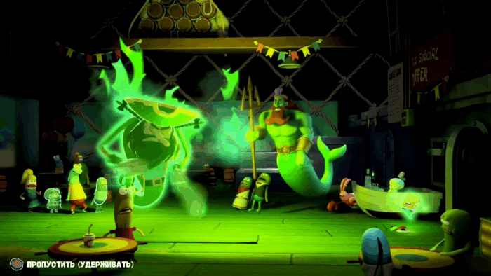 Gif картинка "Король Нептун убегает через портал"