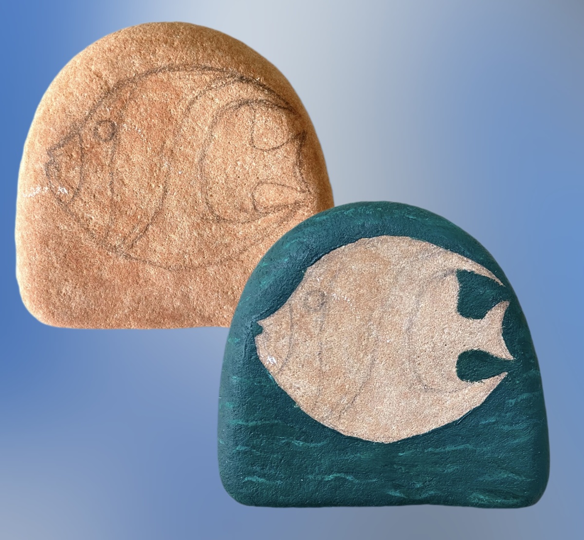 Набросок и фон на морском камне