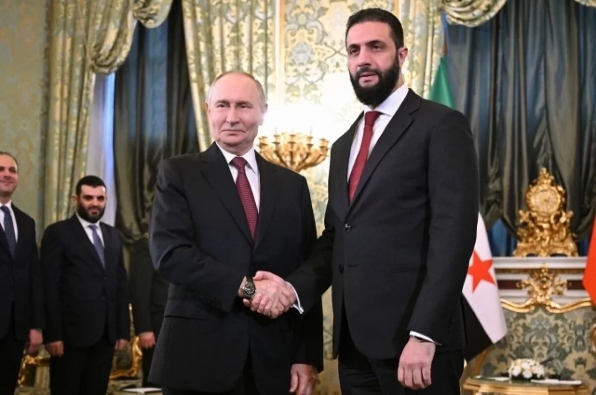    Путин проводит переговоры с временным президентом Сирии
