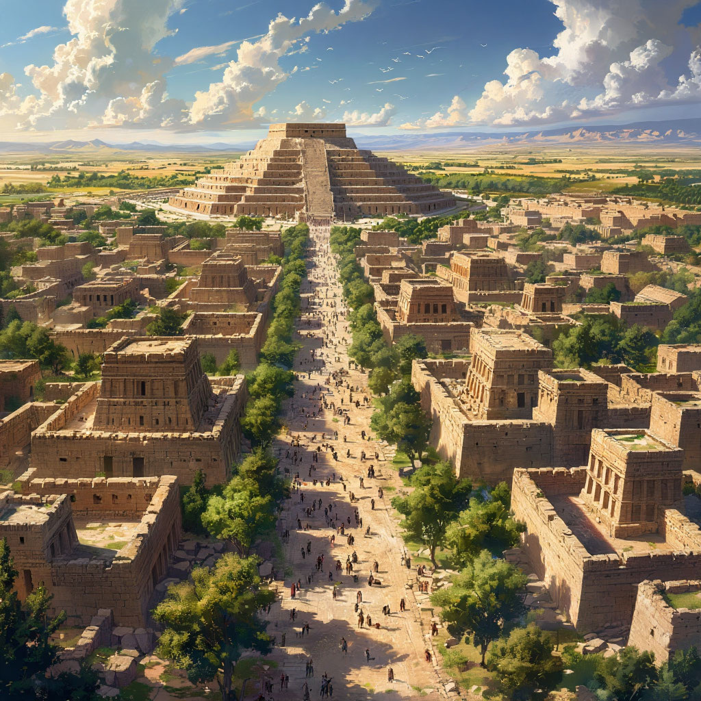 Шумерский город. Создано при помощи ИИ