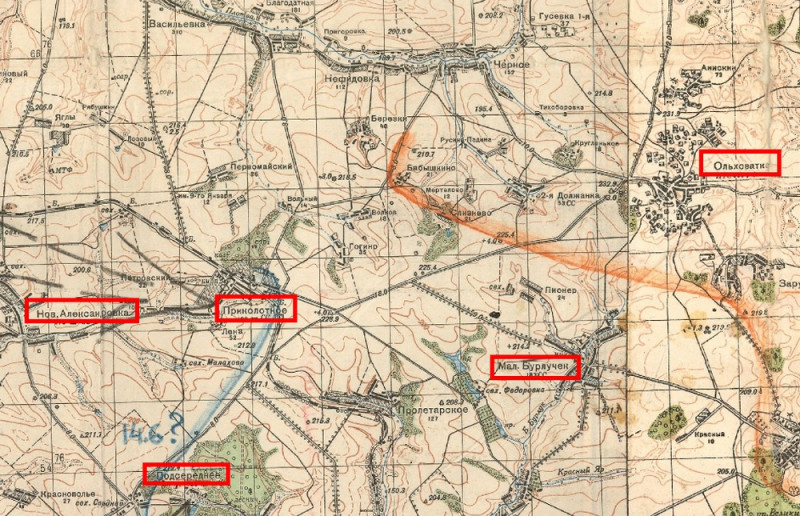 Карта района боевых действий