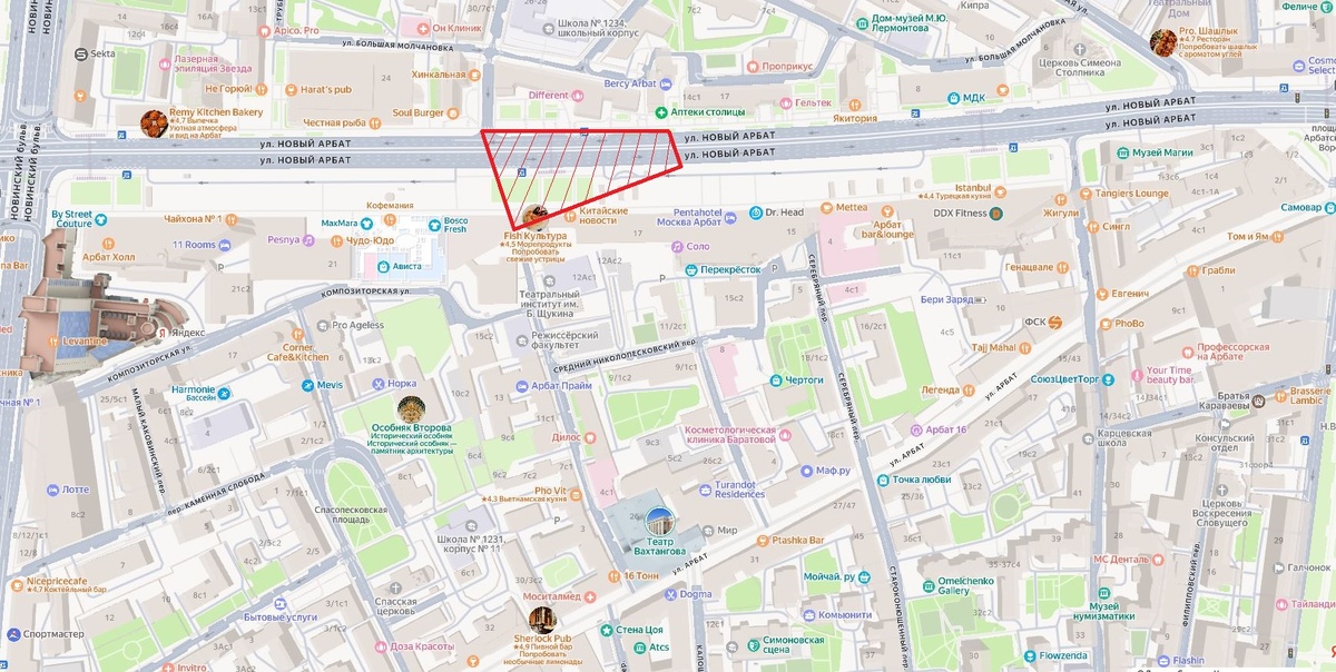 Фрагмент карты: Яндекс.Карты