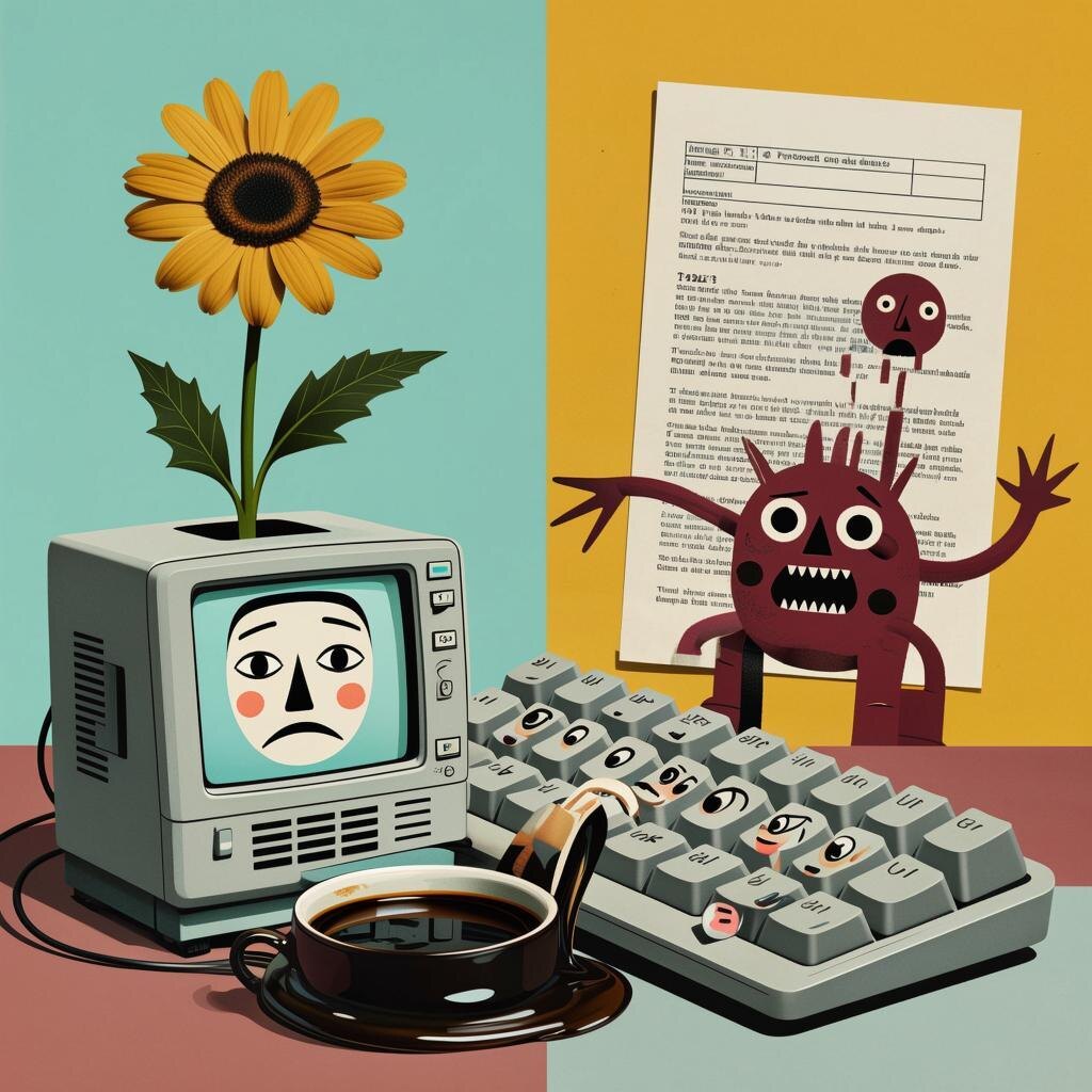 Артефакты эпохи «коекакеров»: станок-самоубийца, клавиатура-жертва латте и отчет, написанный безумным ИИ