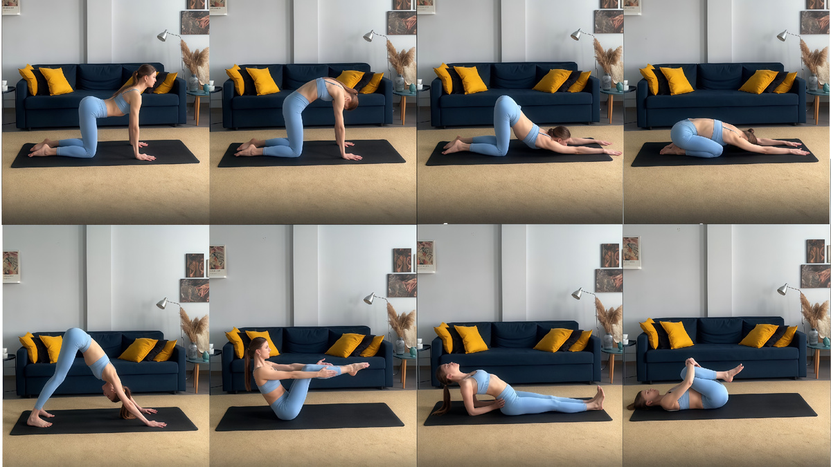 Выполняйте по 5 дыхательных циклов в каждом положении.